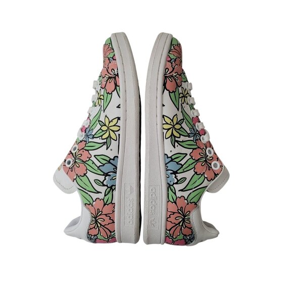 Adidas Originals Stan Smith Floral Leather Sneakers Women's Sz 6.5 GV7896 - Picture 5 of 11